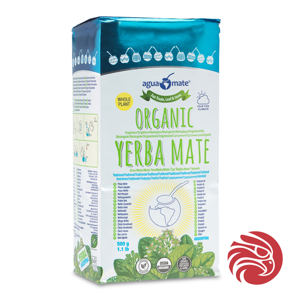 Aguamate Yerba mate biologica • Elaborata con palo • 500 g
