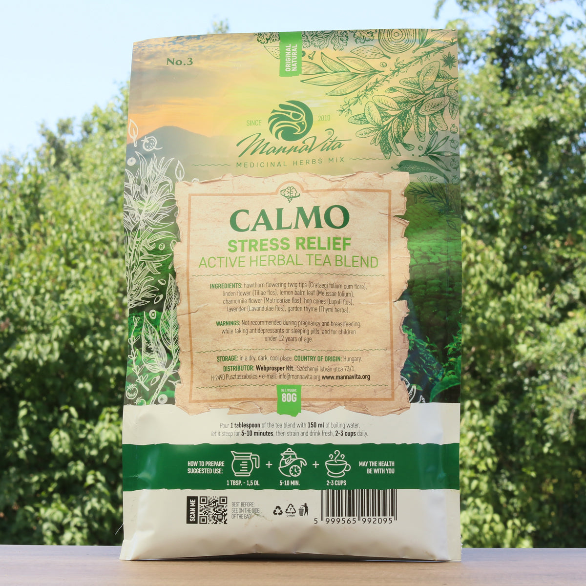 CALMO Miscela attiva di tisana alle erbe antistress • 80g