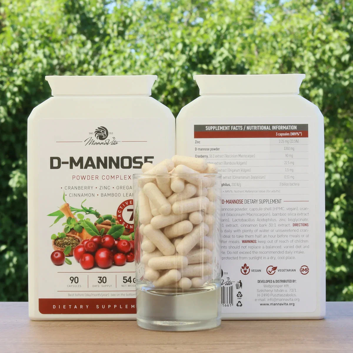 Mannavita D-mannose Complex • with Cranberry extract • 90 capsules - Mannavita