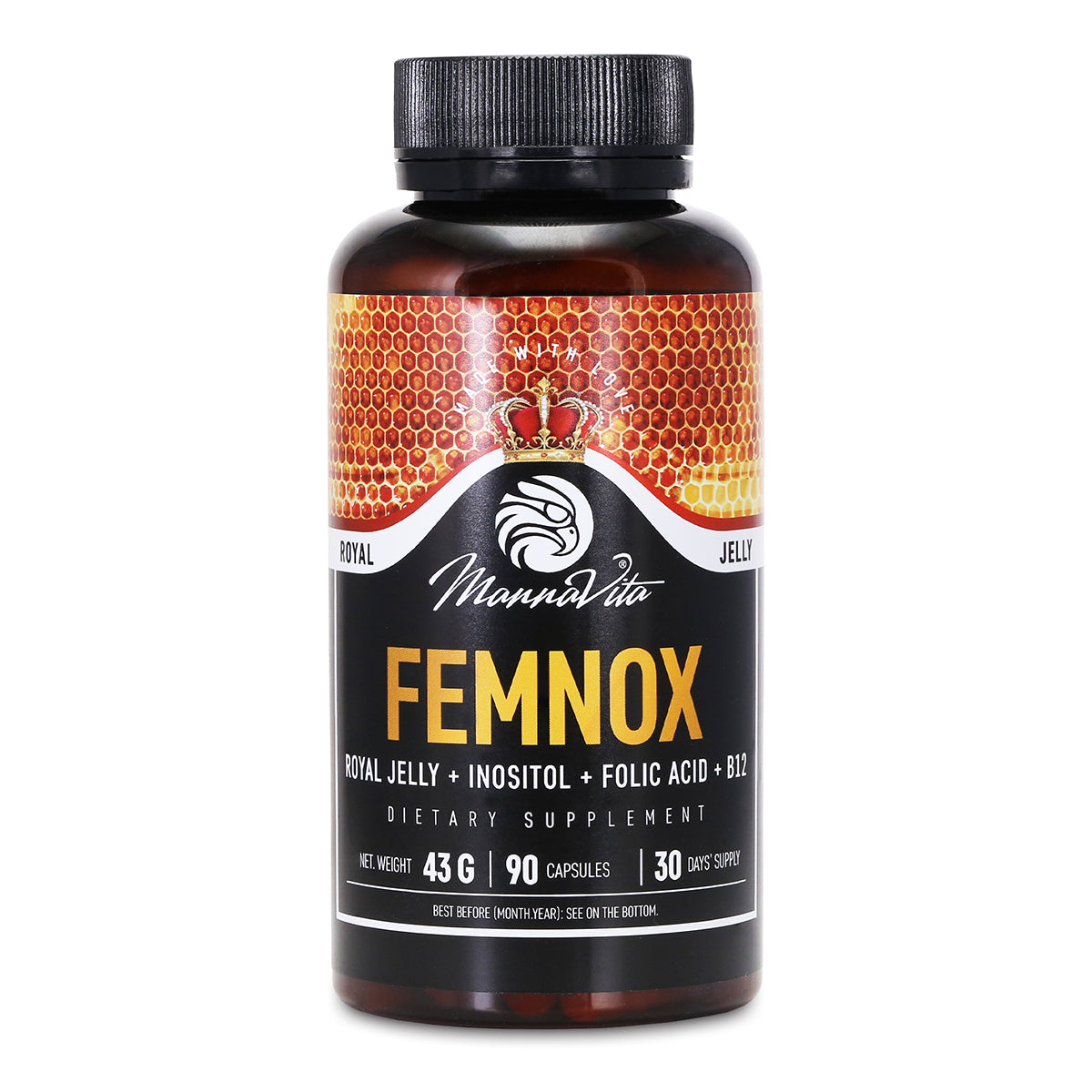 FEMNOX Pappa Reale + Inositolo + Acido Folico + Complesso di Vitamina B12 • 90 capsule