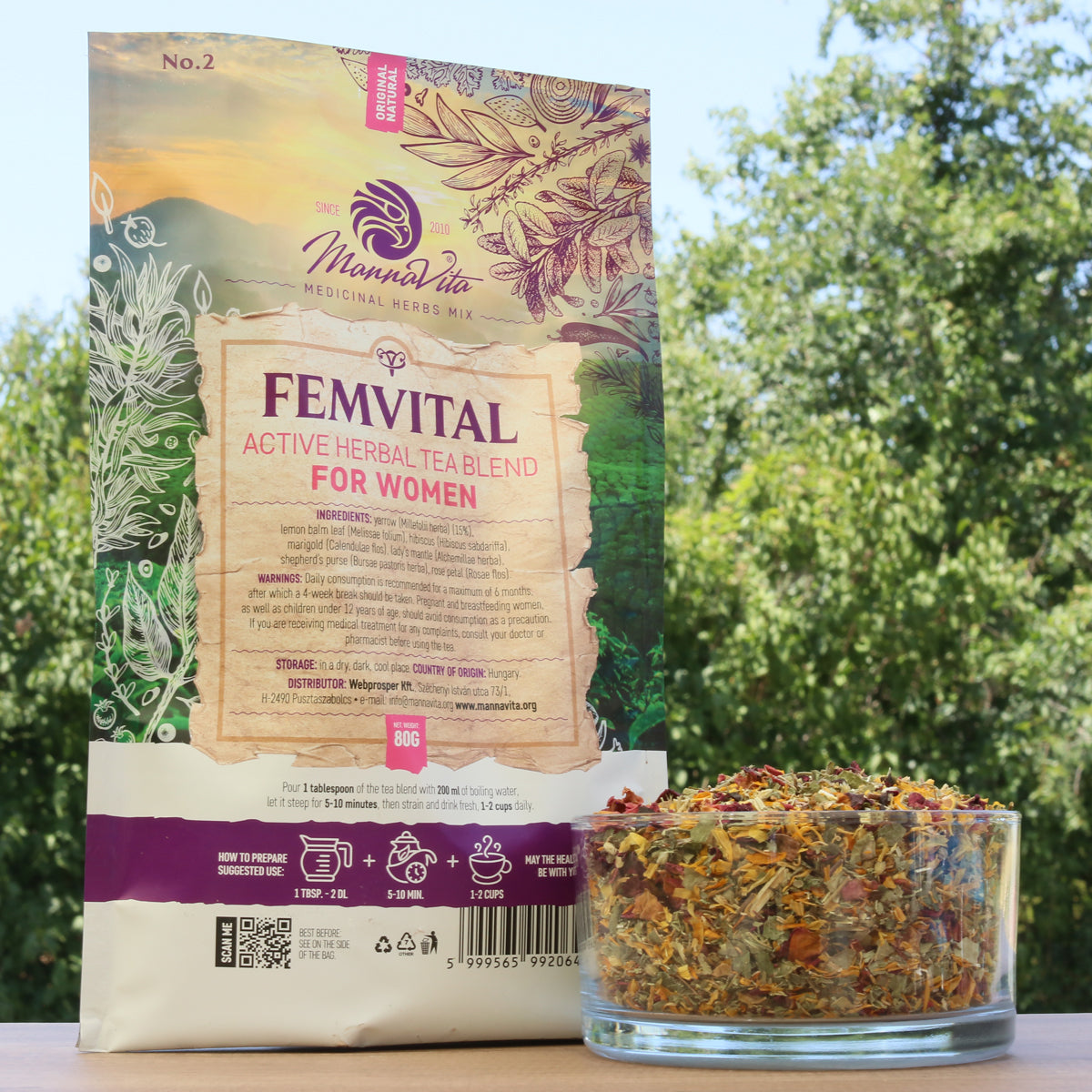 FEMVITAL miscela di tisana alle erbe attiva per donne • 80g