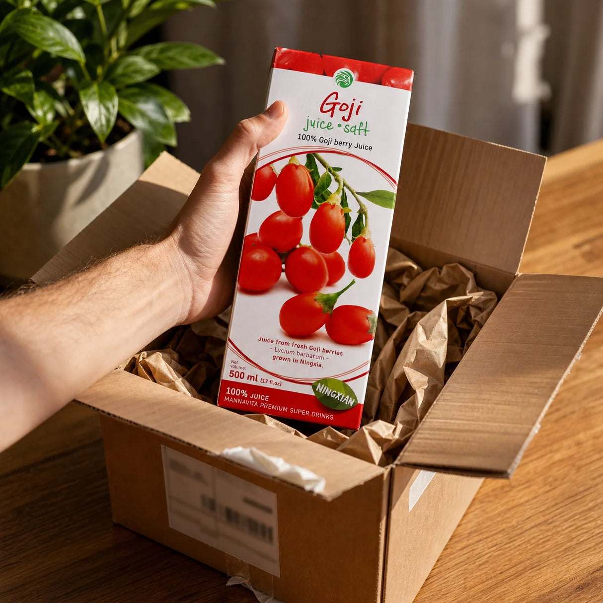 Mannavita succo di Goji, puro spremuto al 100% • 500 ml