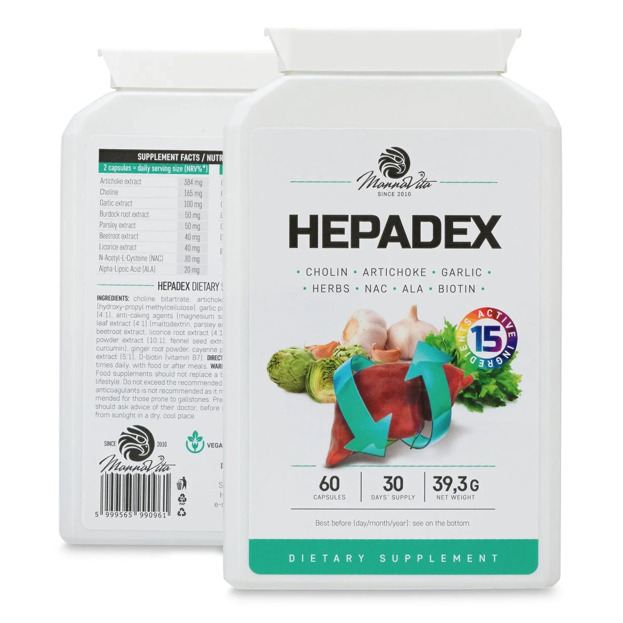 HEPADEX liver-regenerating and liver health-improving complex • 60 capsules - Mannavita