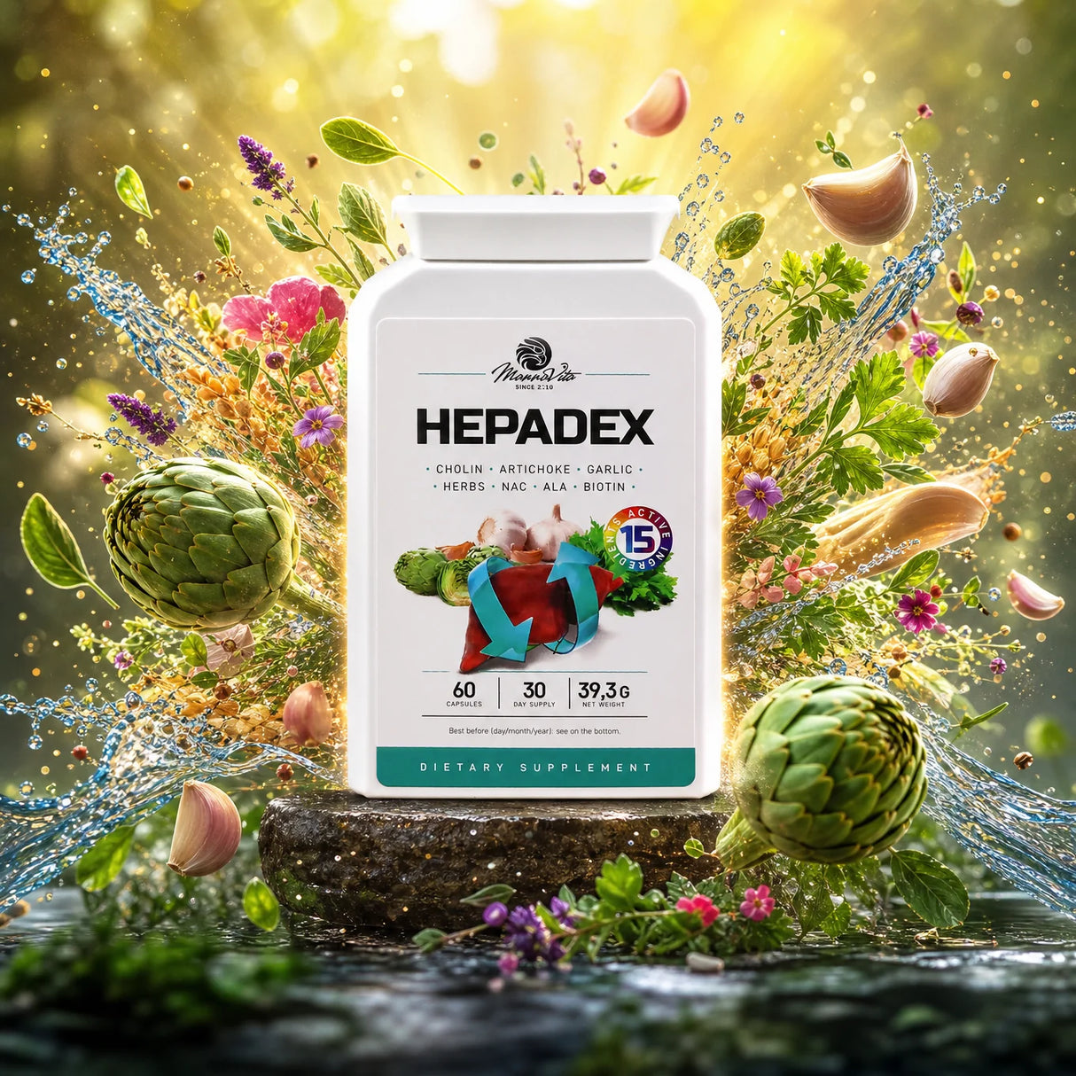 HEPADEX • Complesso Rigenerante per il Fegato e Migliorativo, della Salute del Fegato • 60 capsule