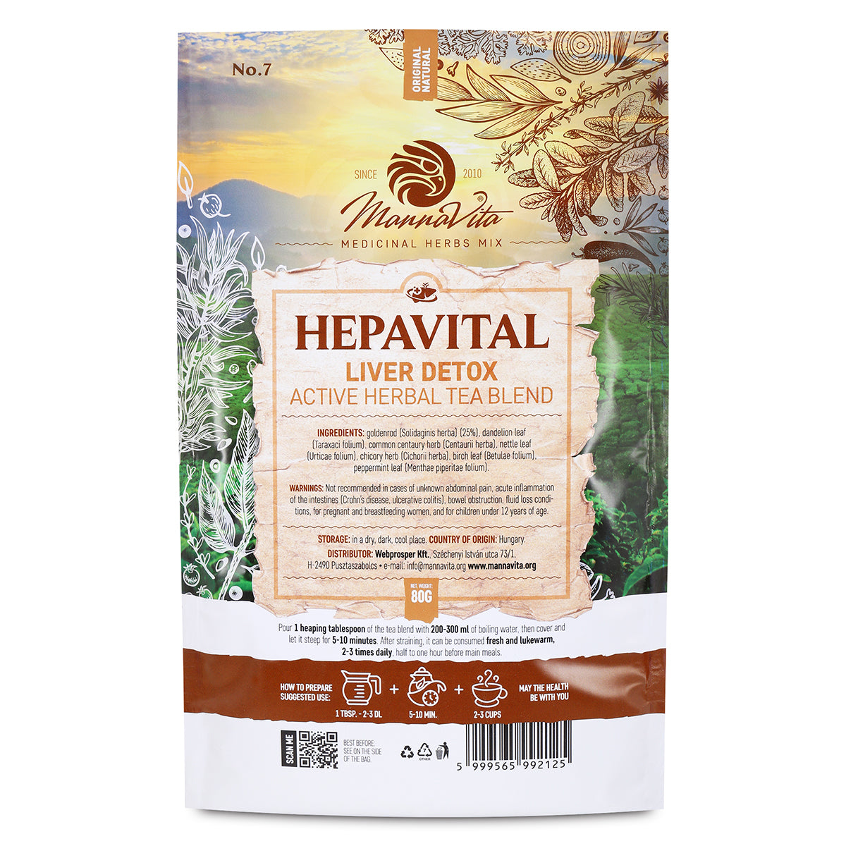 HEPAVITAL Miscela di tisana erboristica attiva detox per il fegato • 80g