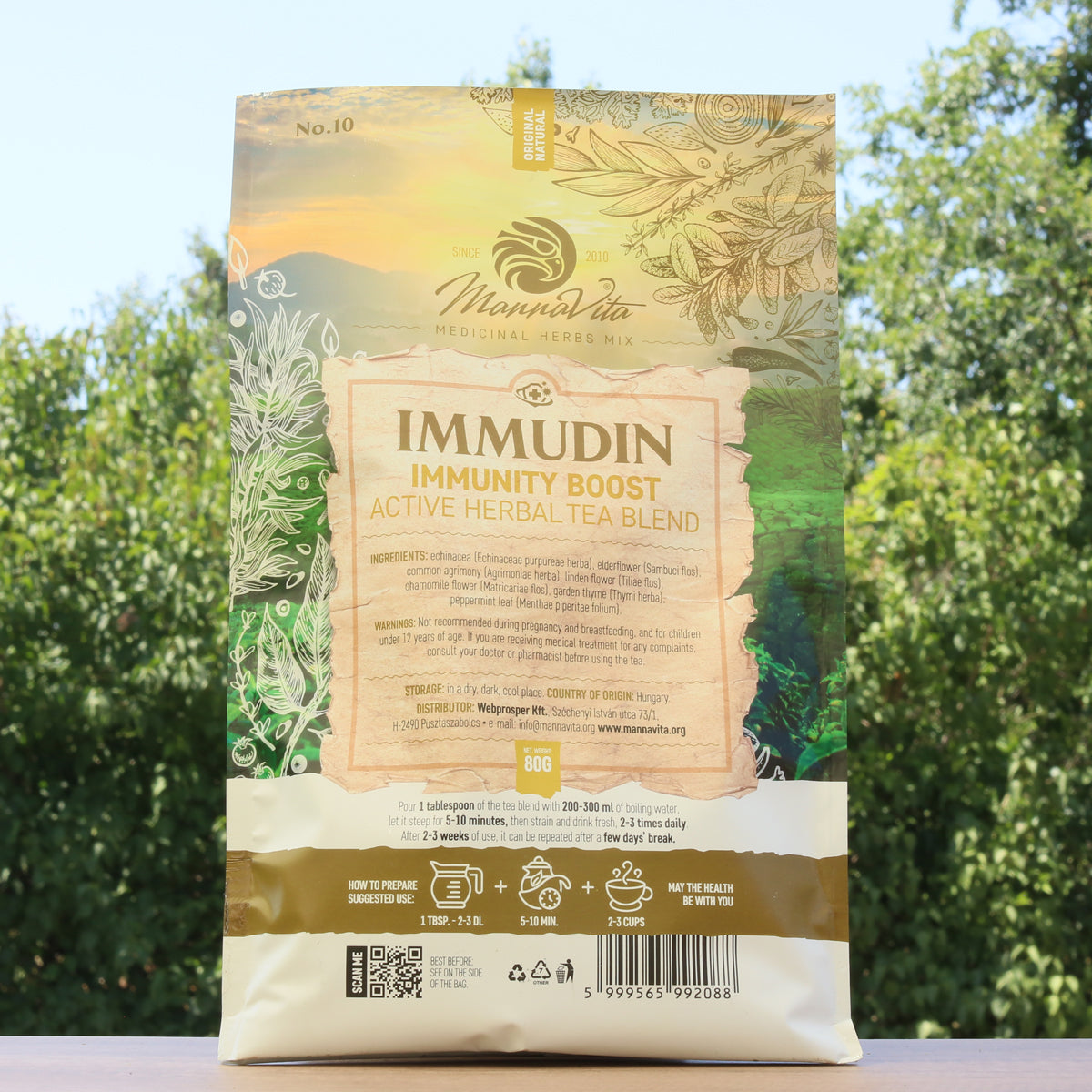 IMMUDIN Miscela attiva di tisana alle erbe che rafforza le difese immunitarie • 80g