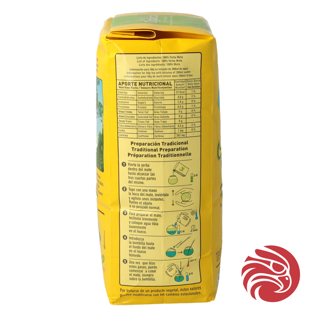 Tè yerba mate Kraus • Elaborada, con palo • 500 g