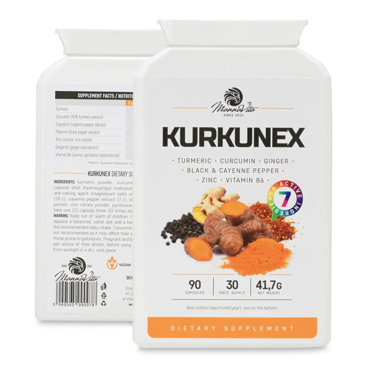 KURKUNEX turmeric extract complex • 90 capsules - Mannavita