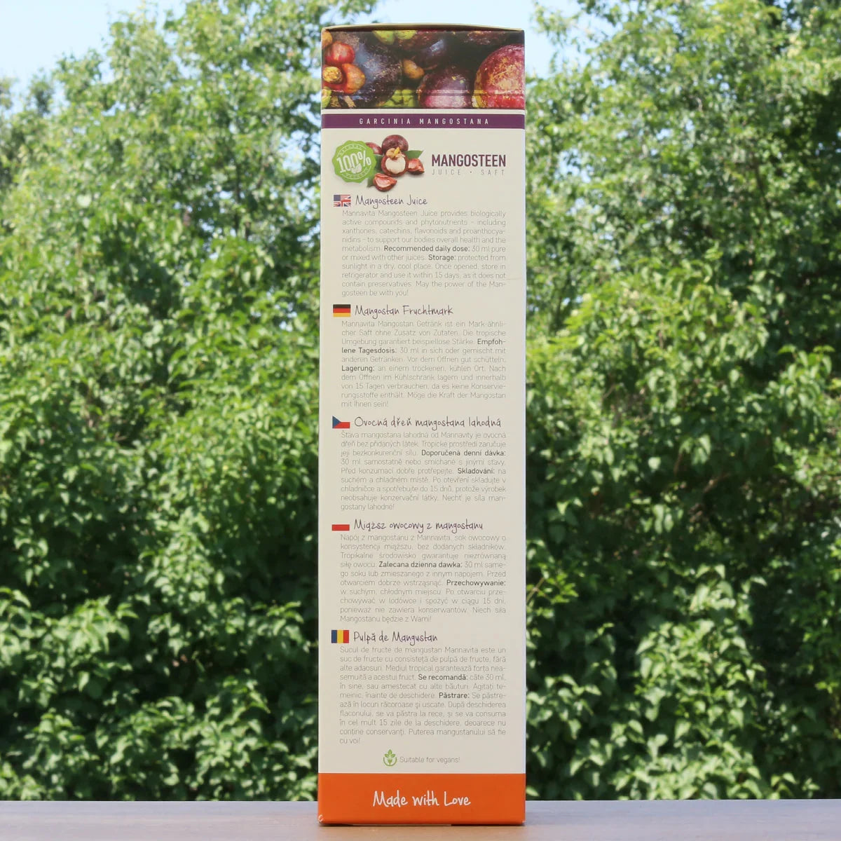 Mannavita Mangosteen 100% pure pressed purée • 500 ml - Mannavita