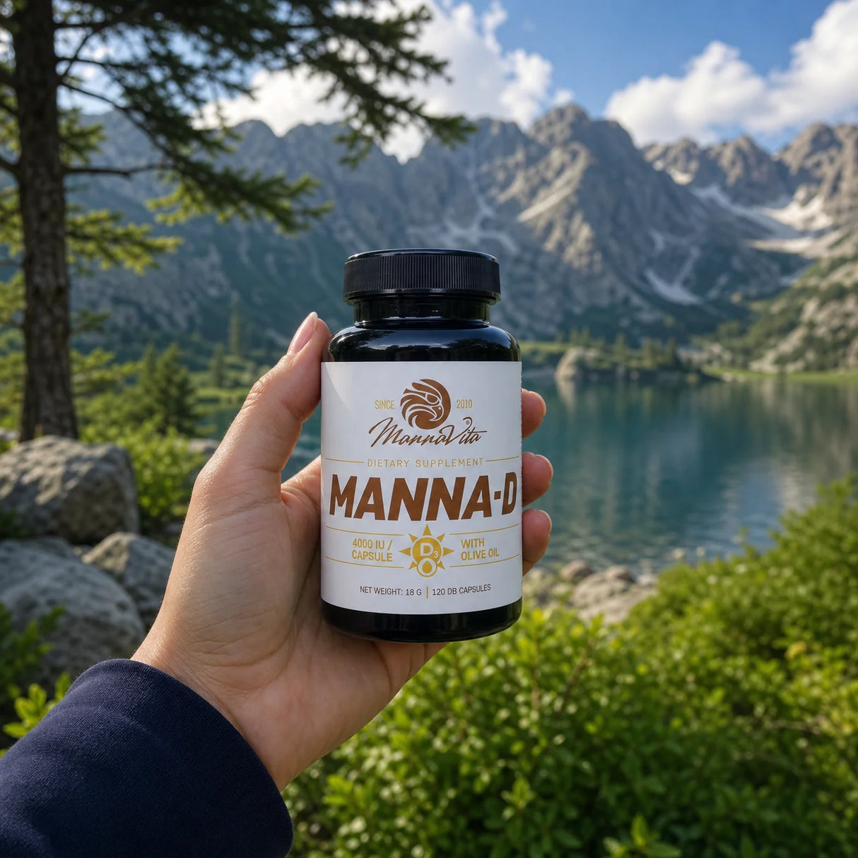 MANNA-D Vitamina D3 in olio d'oliva 4000 UI • 120 capsule