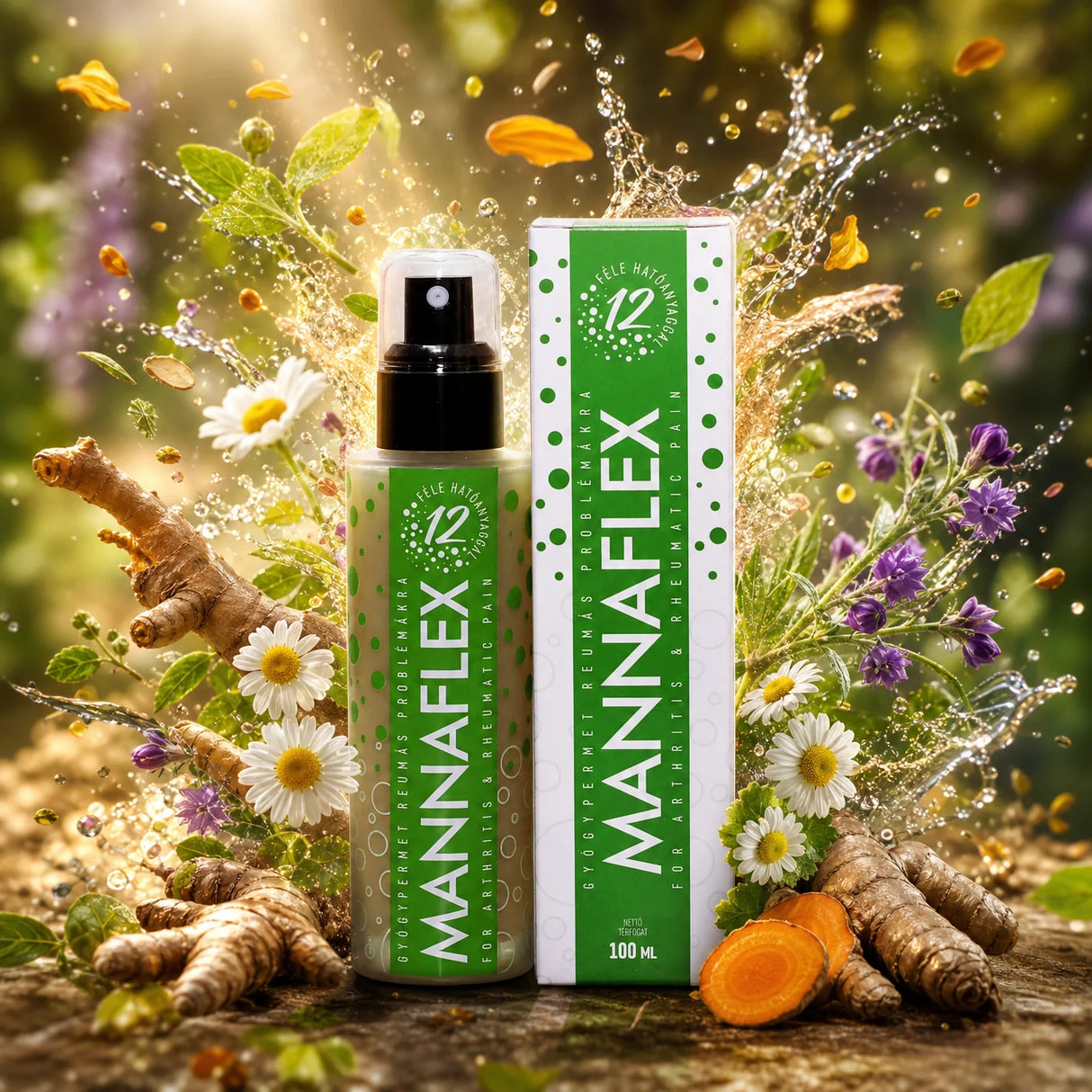 MANNAFLEX • Spray Lenitivo per il Sollievo dal Dolore alle Articolazioni e ai Muscoli • 100ml