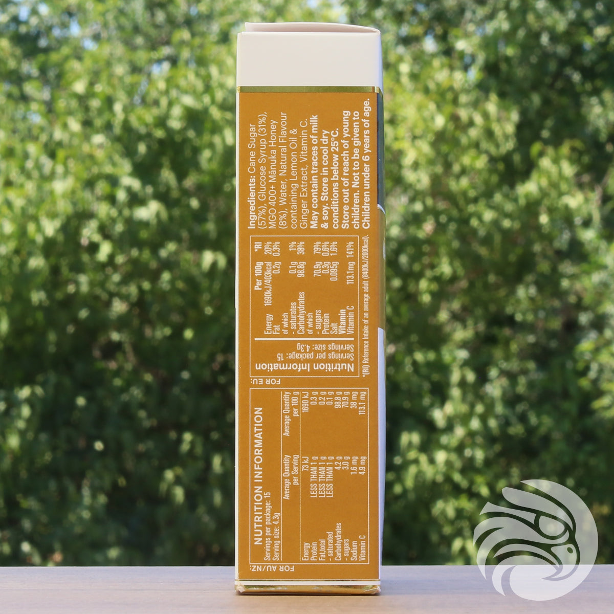 Caramelle al miele di Manuka con zenzero e limone naturali • 15 pezzi