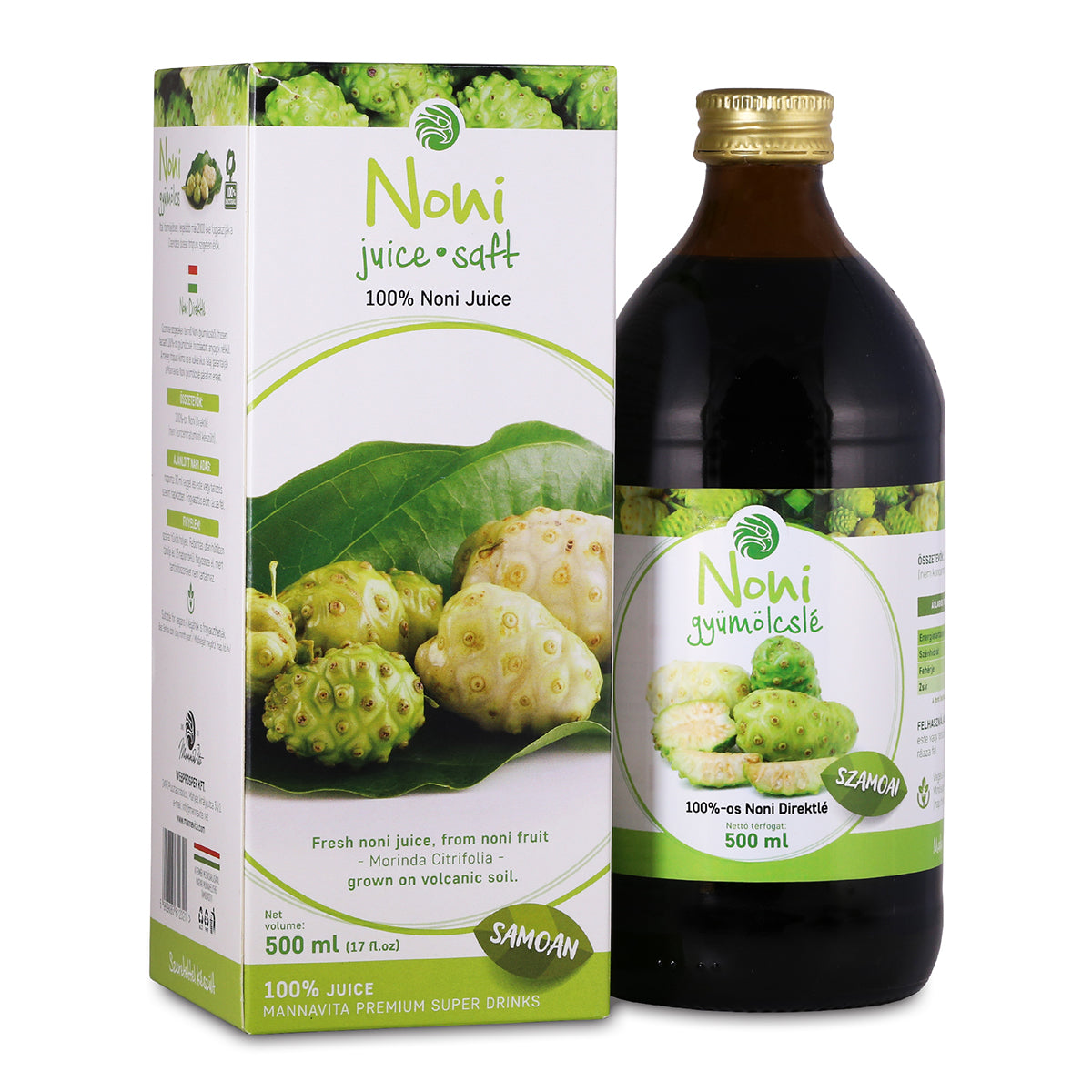 Mannavita succo di Noni, puro spremuto al 100% • 500 ml