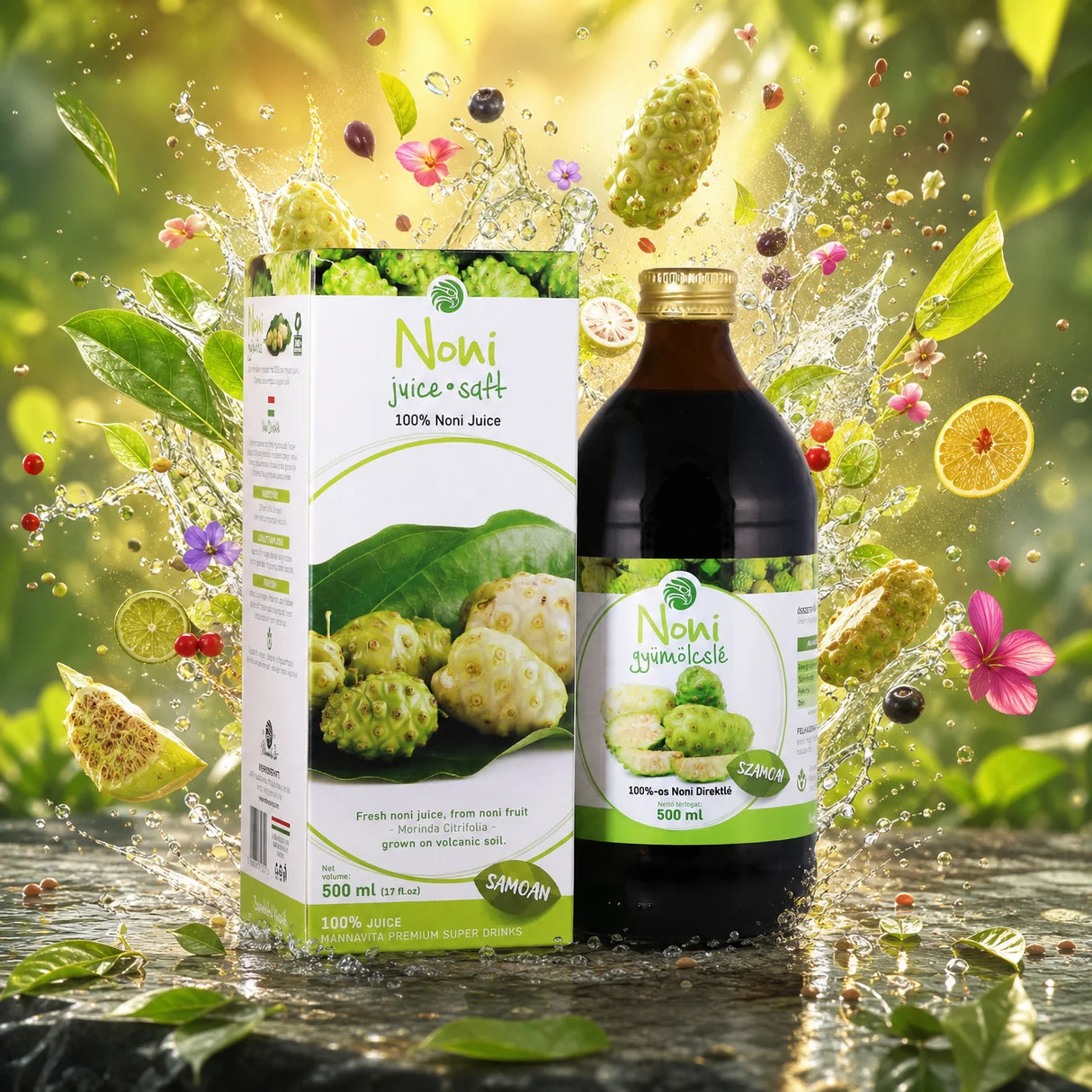 Mannavita succo di Noni, puro spremuto al 100% • 500 ml