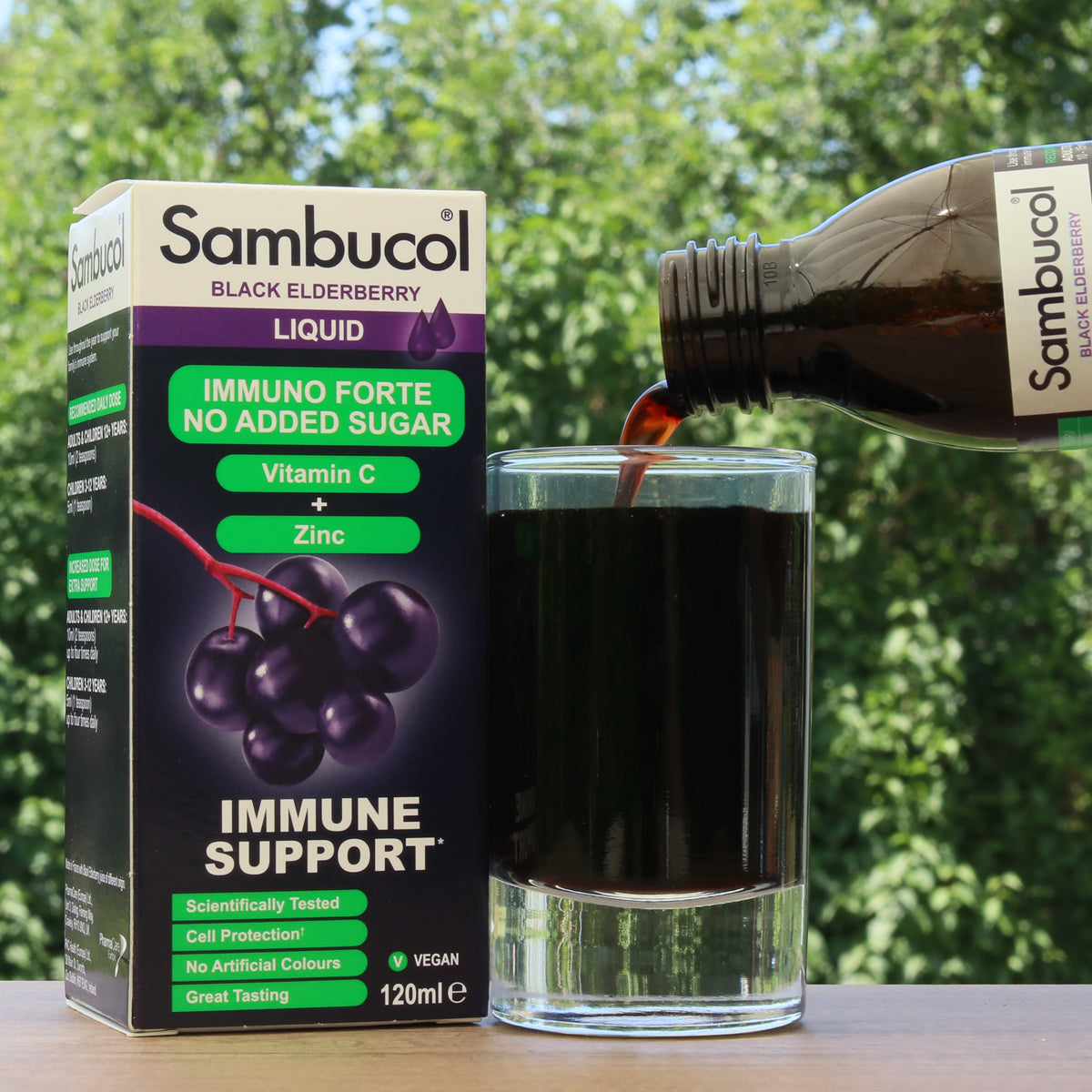 Sciroppo di sambuco nero Sambucol, senza zucchero • 120 ml