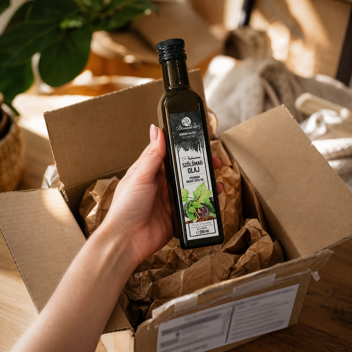 Olio di vinacciolo ungherese spremuto a freddo Mannavita • 250 ml