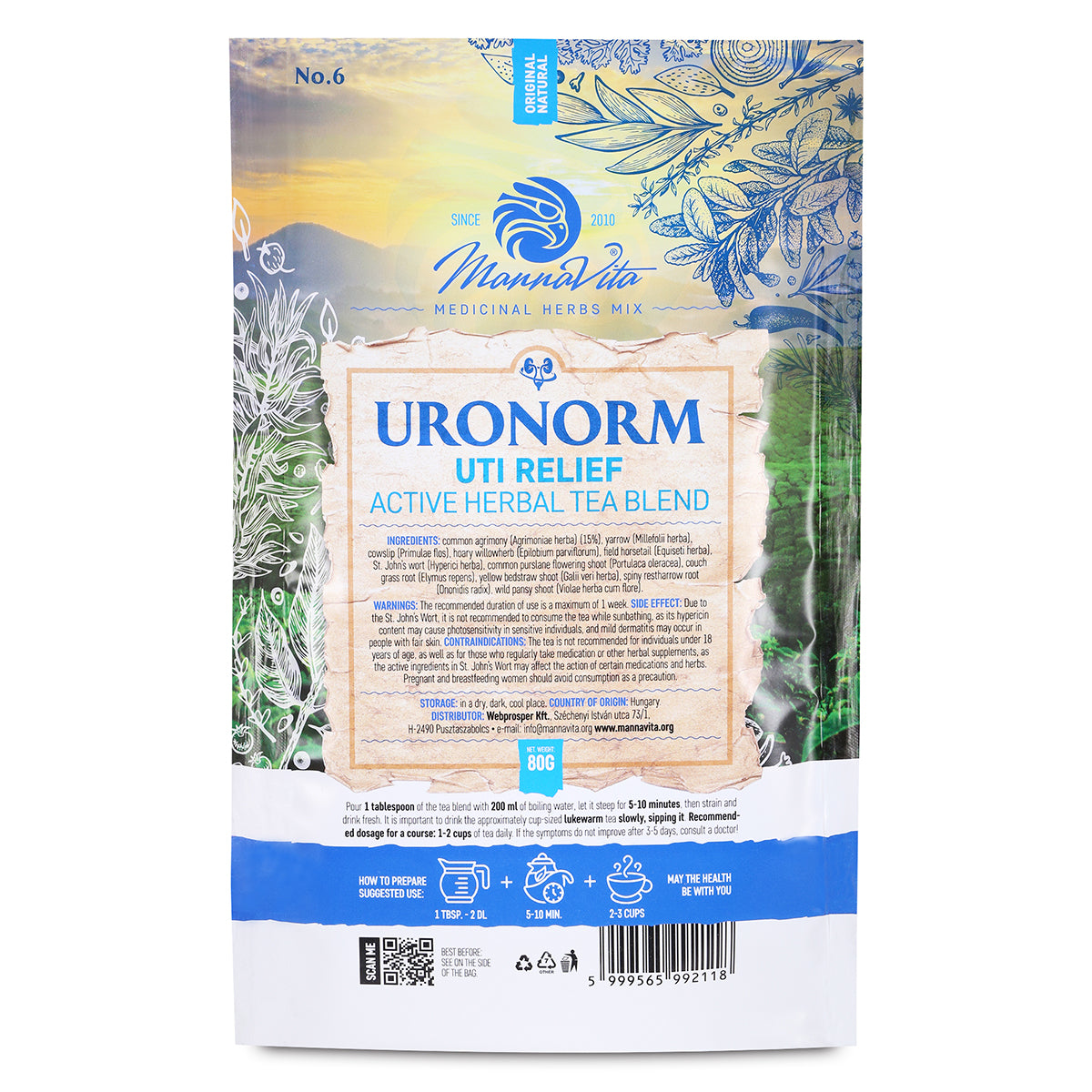 URONORM miscela di tisana attiva a base di erbe per il sollievo delle infezioni urinarie • 80g
