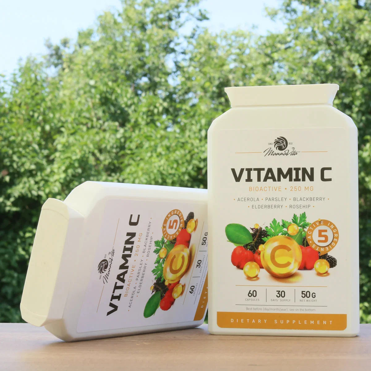 Mannavita Vitamin C complex • 250 mg bioactive • 60 capsules - Mannavita