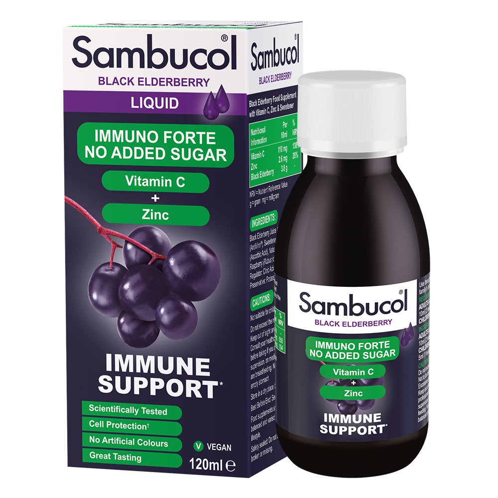 Sciroppo di sambuco nero Sambucol, senza zucchero • 120 ml
