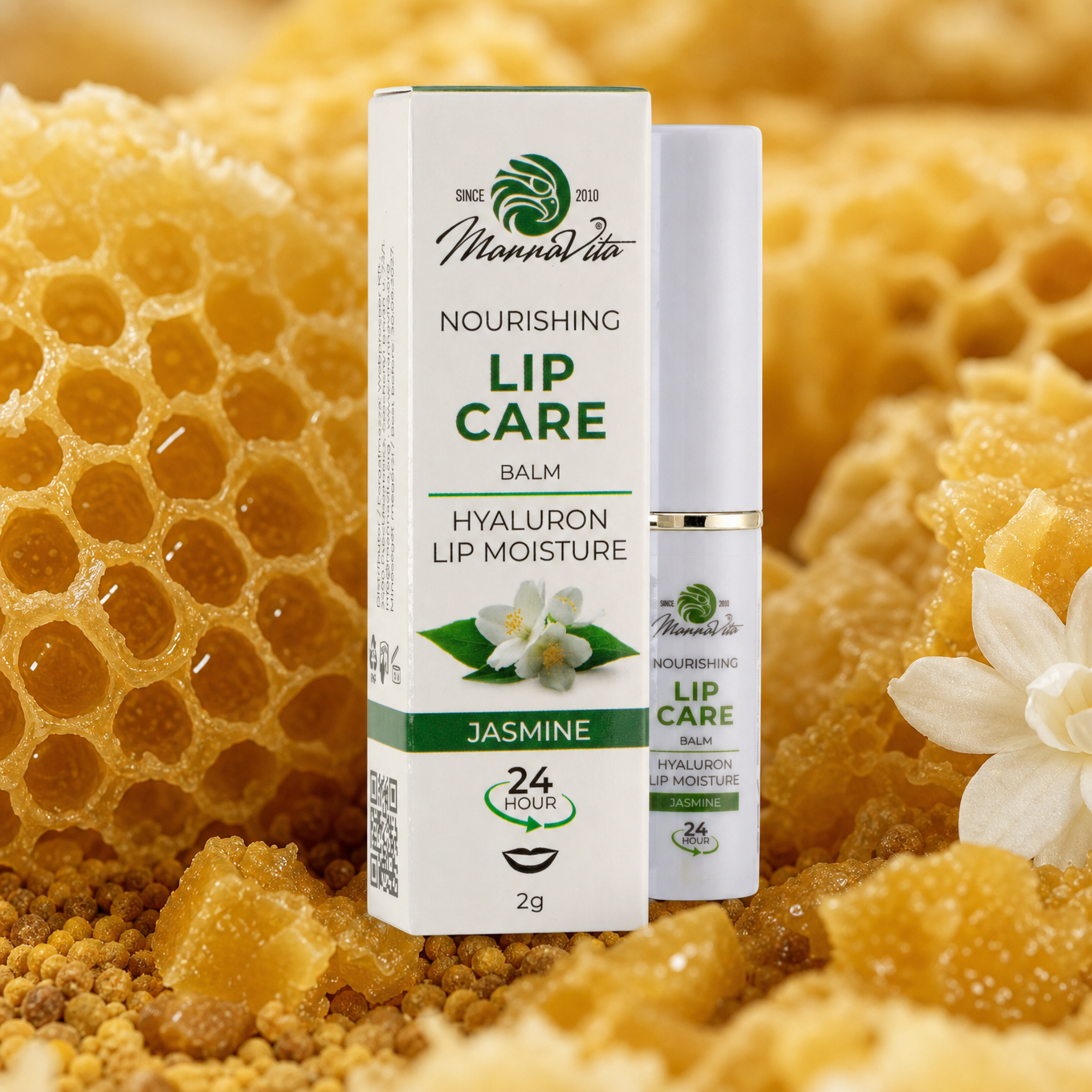 Mannavita • Balsamo labbra con Acido Ialuronico • Nutritivo profondo • JASMINE