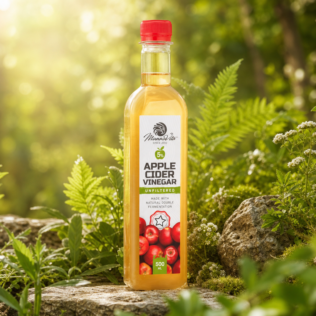 Mannavita • Aceto di Mele non filtrato con doppia fermentazione • 500 ml