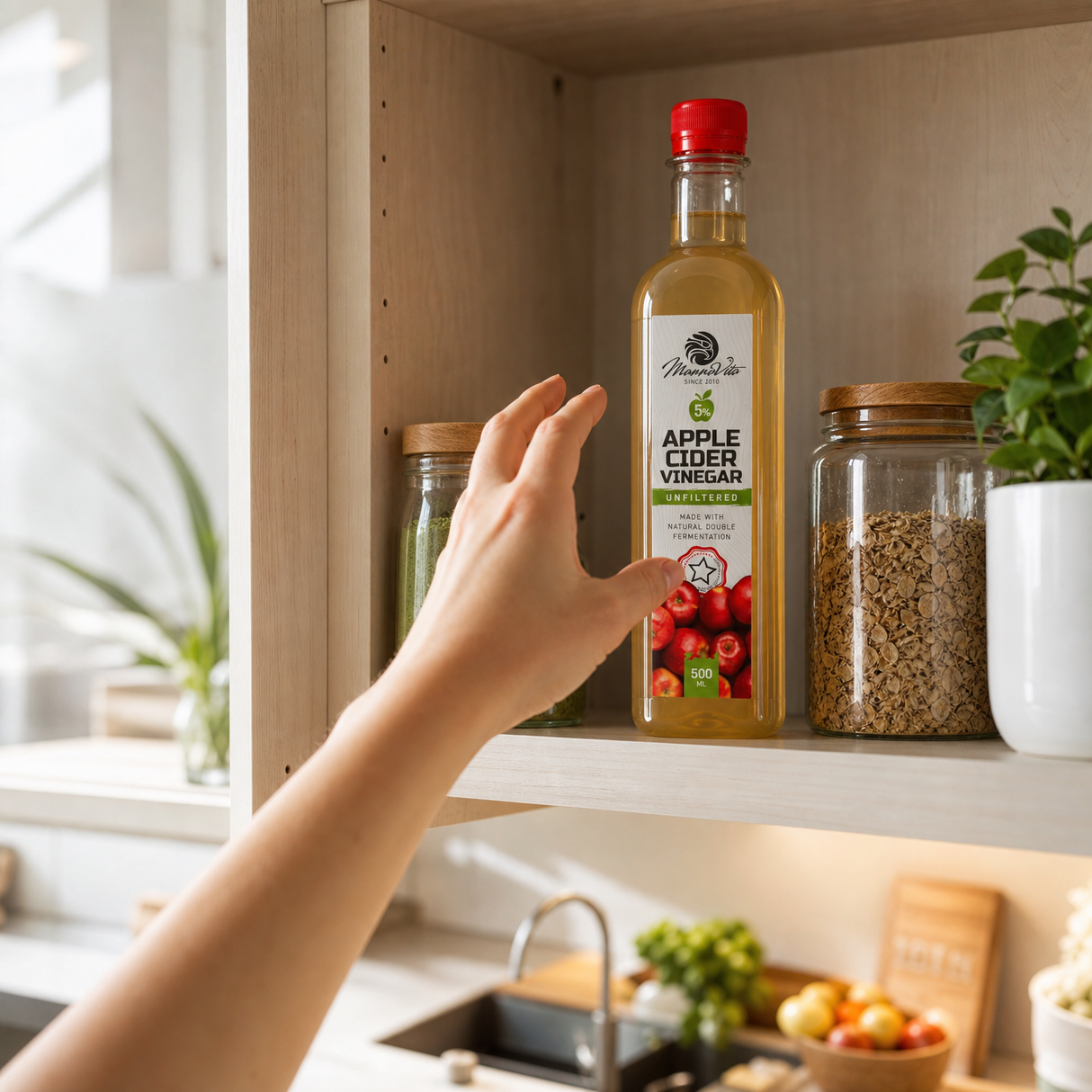 Mannavita • Aceto di Mele non filtrato con doppia fermentazione • 500 ml