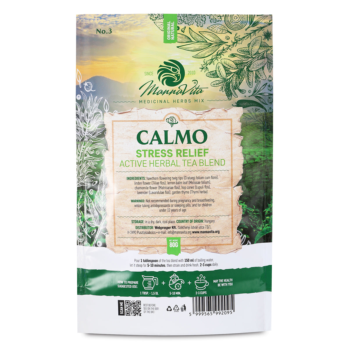 CALMO Miscela attiva di tisana alle erbe antistress • 80g