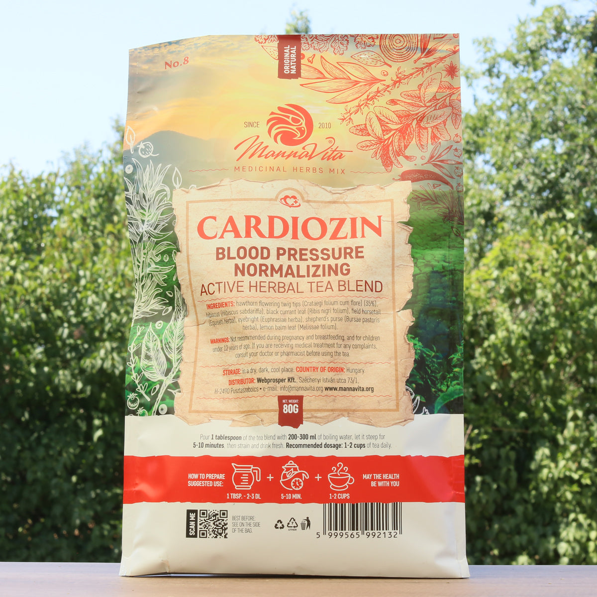 CARDIOZIN Miscela attiva di tisana alle erbe per normalizzare la pressione sanguigna • 80g