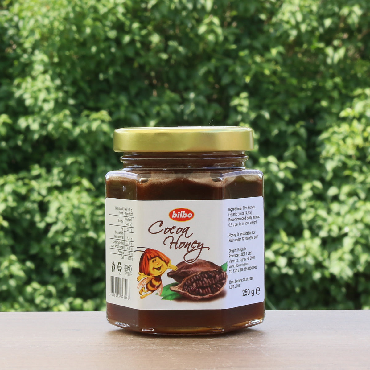 Miele di cacao crudo Bilbo • 250 g