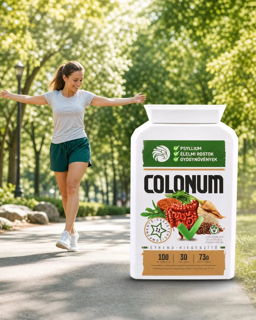 COLONUM capsule per la pulizia del colon e il ripristino dell'intestino • 100 capsule