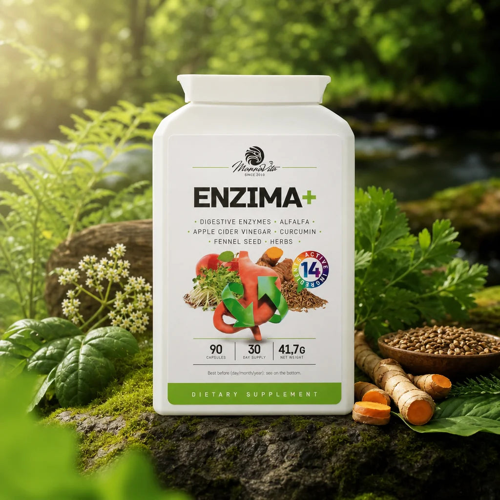 ENZIMA+ complesso di Enzimi Digestivi con Betaina HCL • 90 capsule