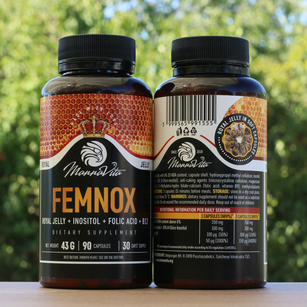 FEMNOX Pappa Reale + Inositolo + Acido Folico + Complesso di Vitamina B12 • 90 capsule