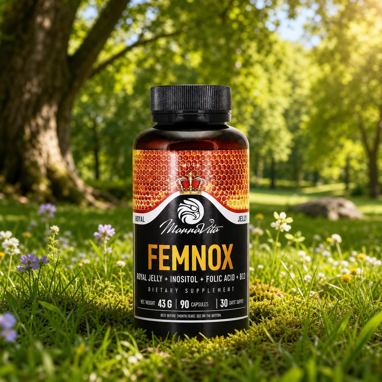 FEMNOX Pappa Reale + Inositolo + Acido Folico + Complesso di Vitamina B12 • 90 capsule