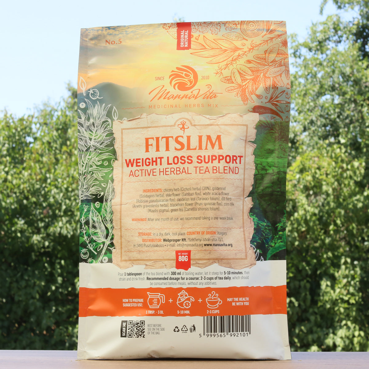 FITSLIM Miscela attiva di tisana alle erbe di supporto alla perdita di peso • 80g