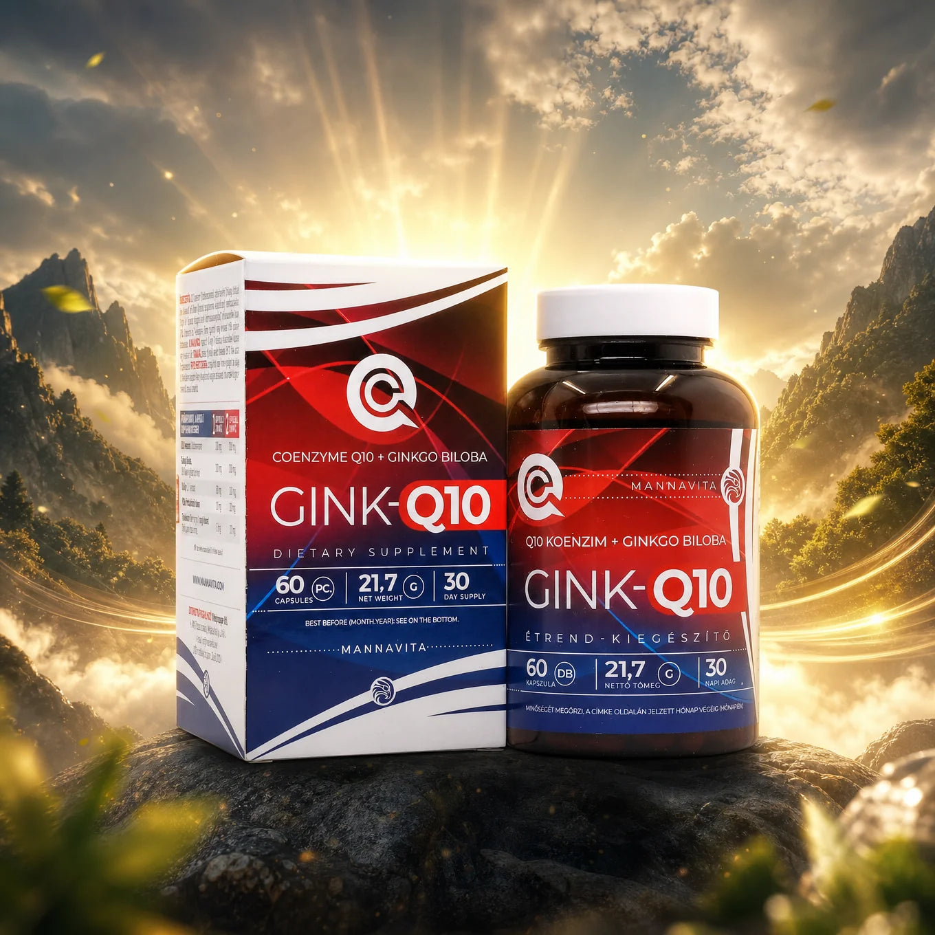GINK-Q10 • Complesso di Coenzima Q10 + Ginkgo Biloba • 60 capsule
