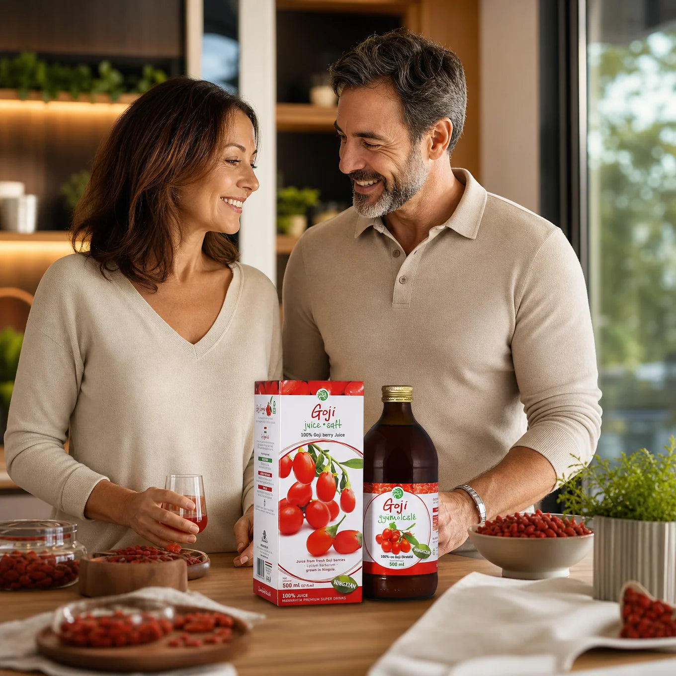 Mannavita succo di Goji, puro spremuto al 100% • 500 ml