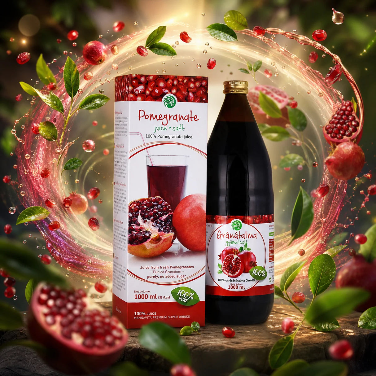 Mannavita succo di Melograno, puro spremuto al 100% • 1000 ml