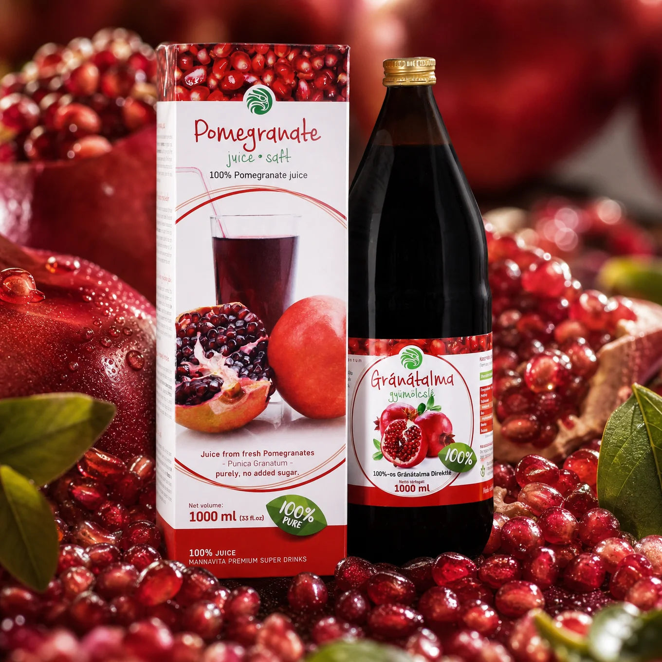 Mannavita succo di Melograno, puro spremuto al 100% • 1000 ml