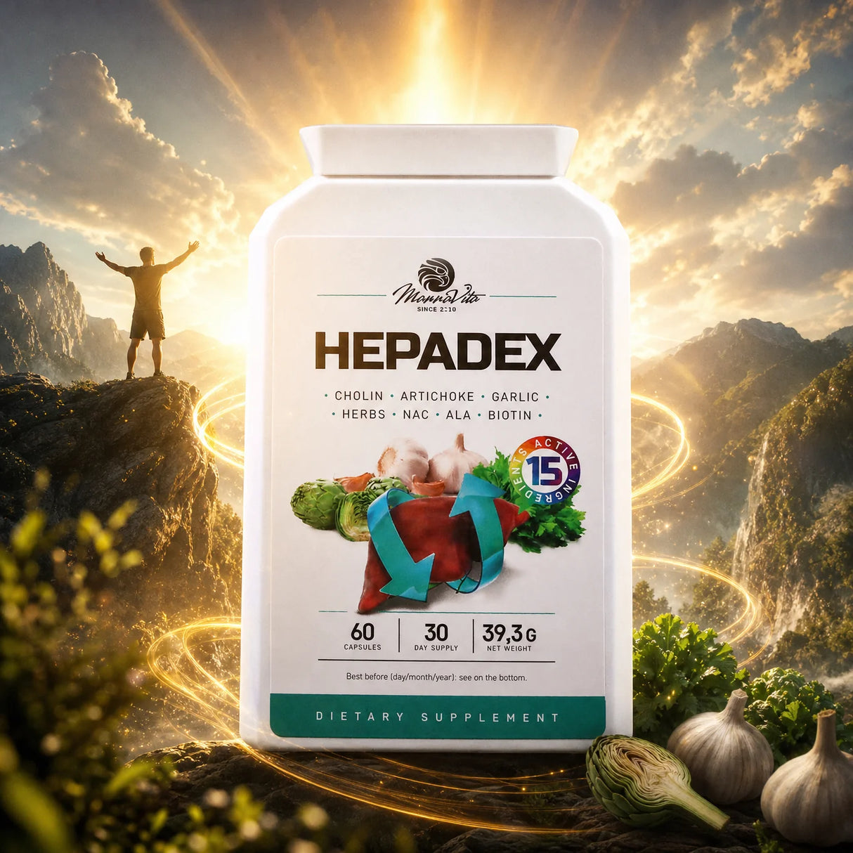 HEPADEX • Complesso Rigenerante per il Fegato e Migliorativo, della Salute del Fegato • 60 capsule