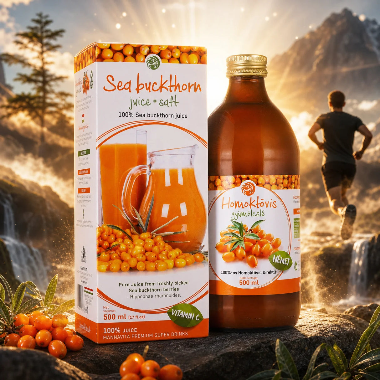 Mannavita succo di Olivello spinoso, puro spremuto al 100% • 500 ml