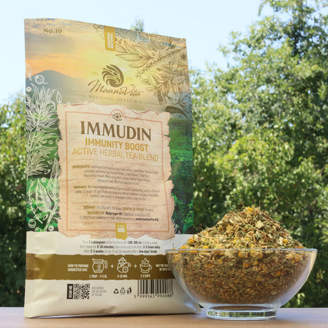 IMMUDIN Miscela attiva di tisana alle erbe che rafforza le difese immunitarie • 80g