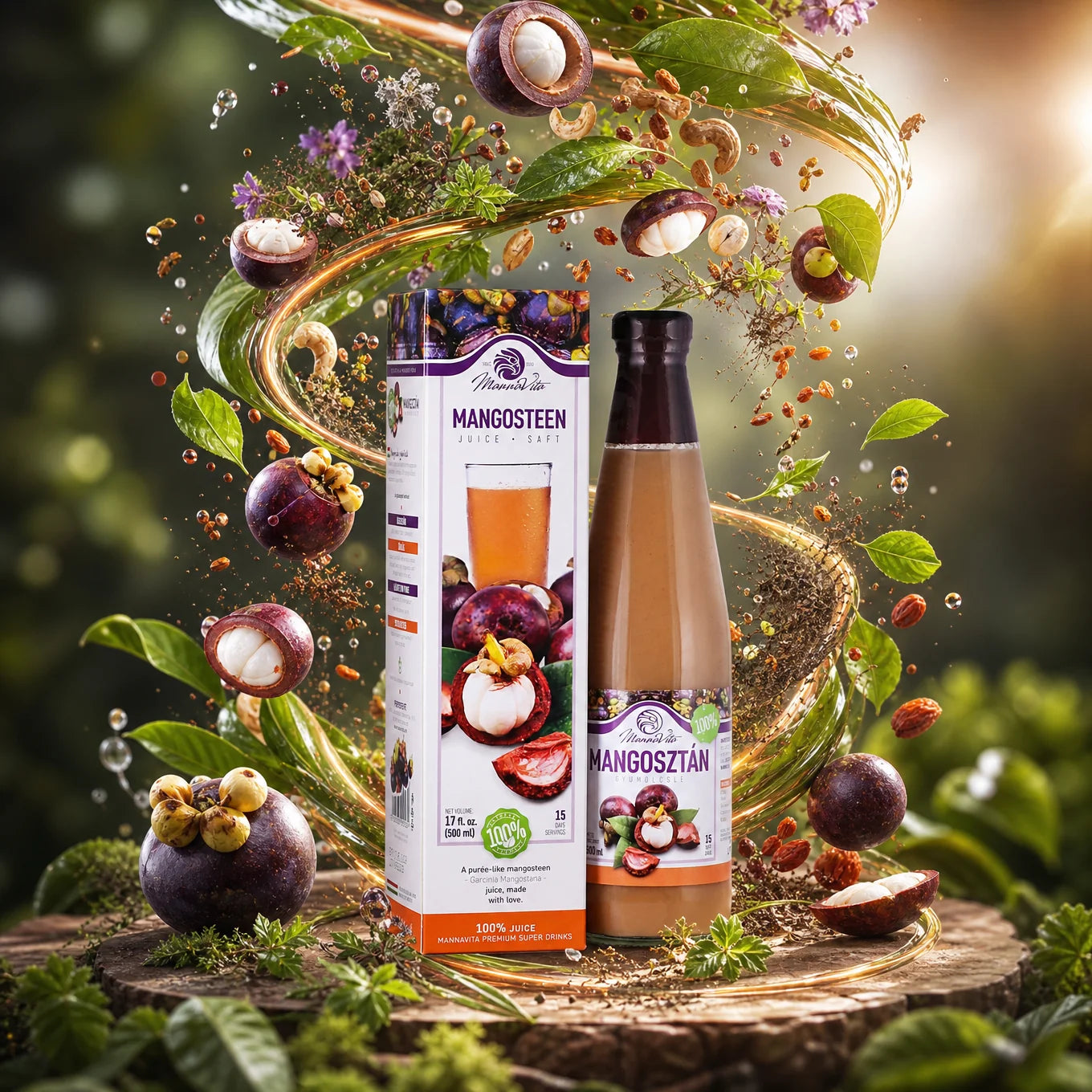 Mannavita succo di Mangostano, puro spremuto al 100% • 500 ml