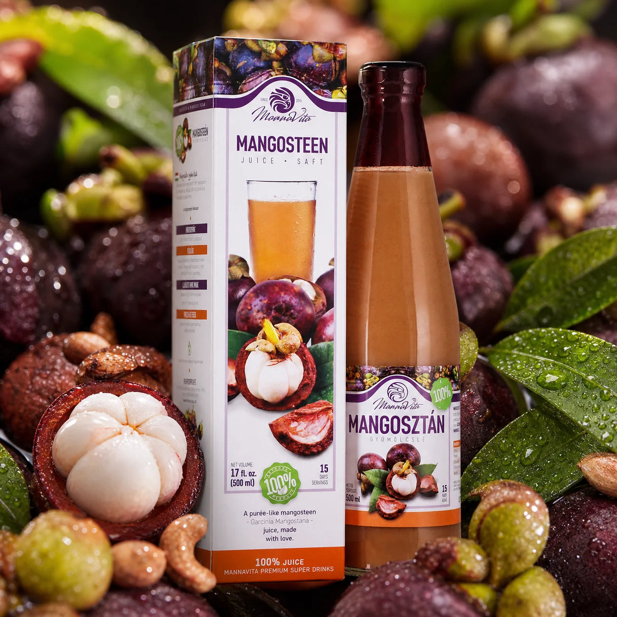 Mannavita succo di Mangostano, puro spremuto al 100% • 500 ml