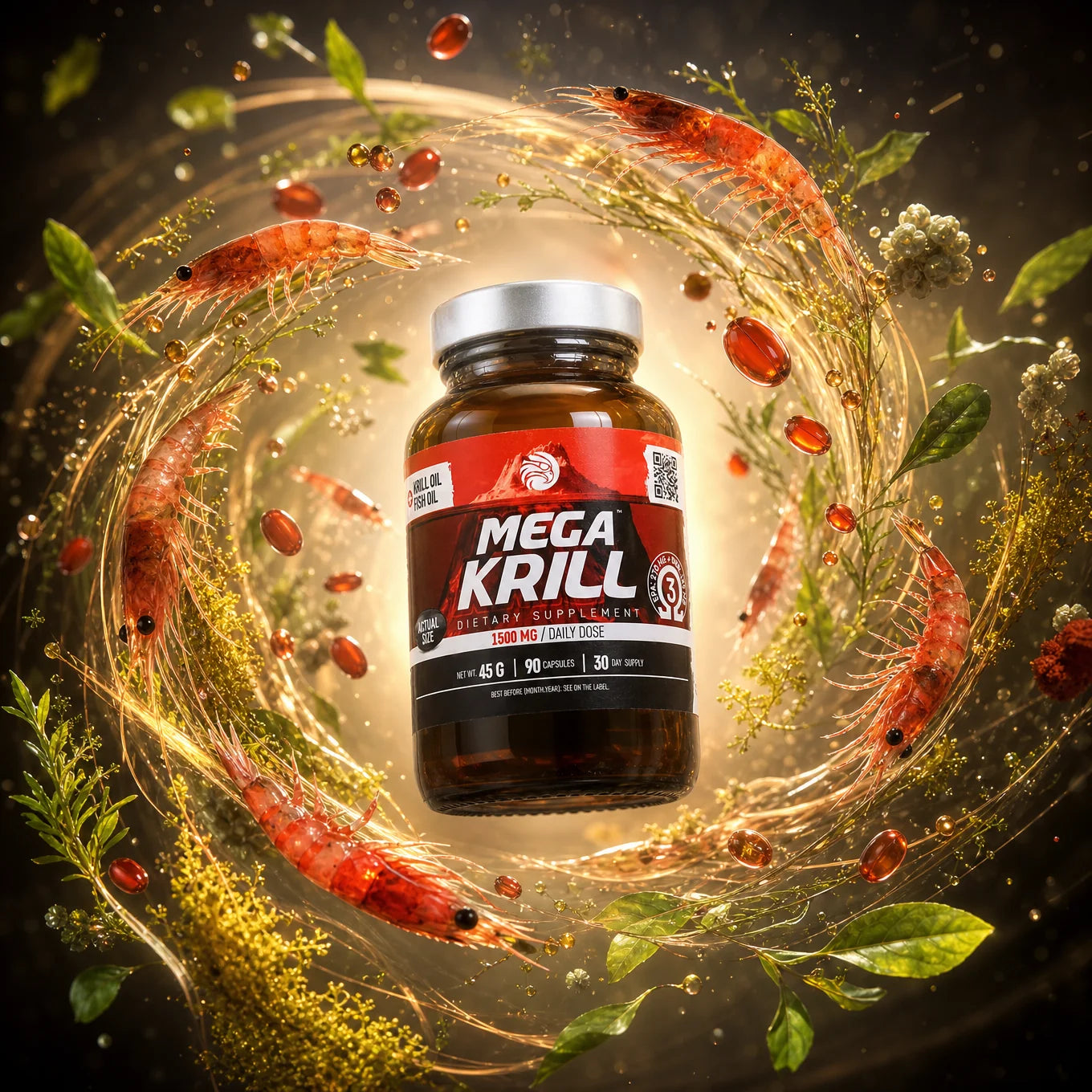 MegaKRILL 1500 mg olio di krill + olio di pesce • 90 capsule