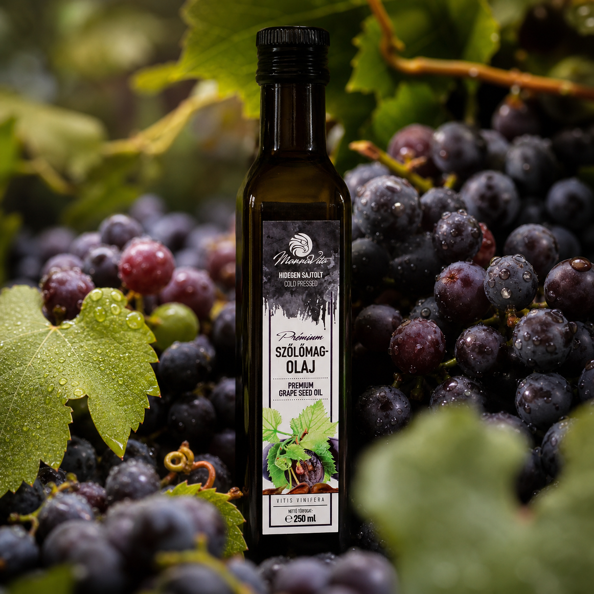 Olio di vinacciolo ungherese spremuto a freddo Mannavita • 250 ml