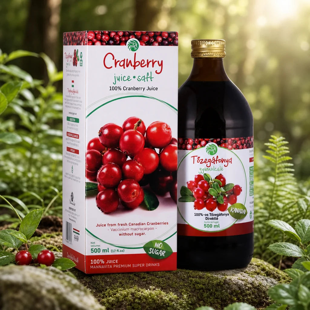 Mannavita succo di Mirtillo Rosso, puro spremuto al 100% • 500 ml