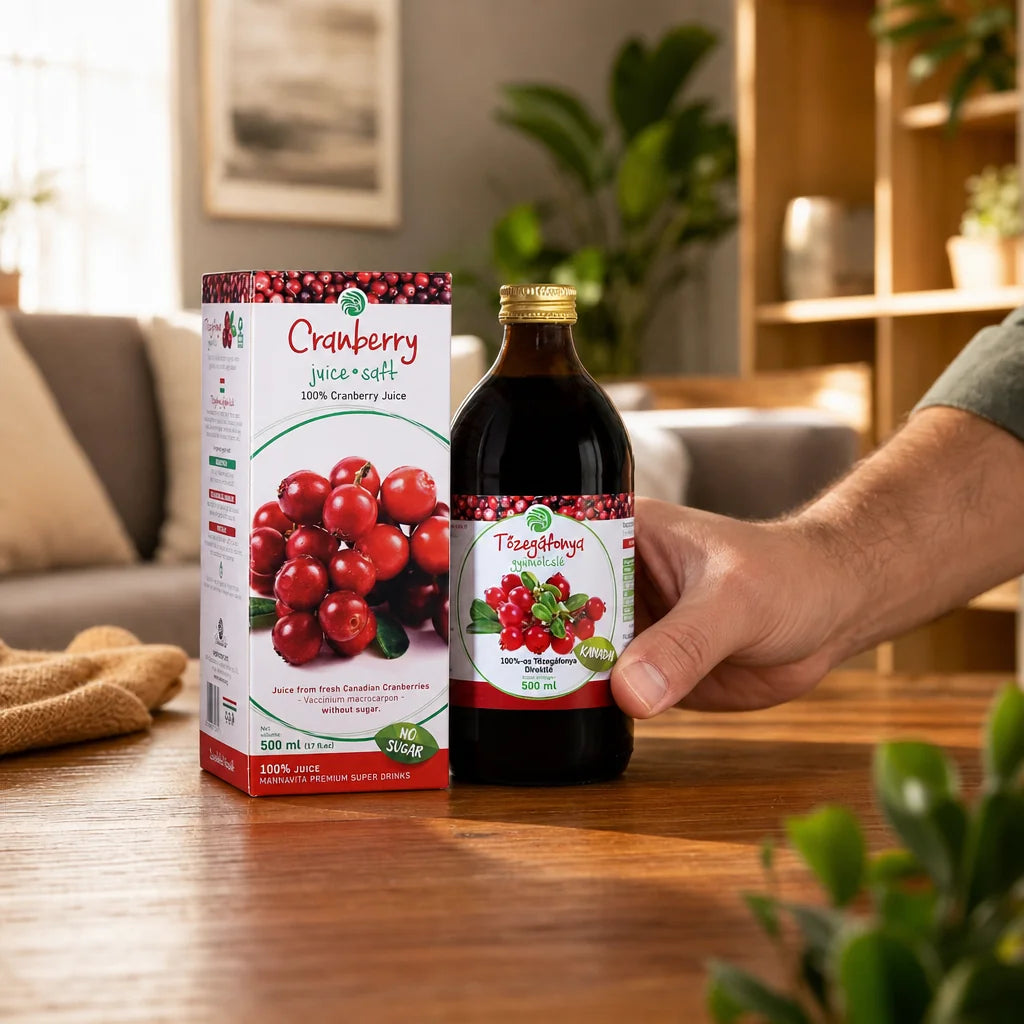Mannavita succo di Mirtillo Rosso, puro spremuto al 100% • 500 ml