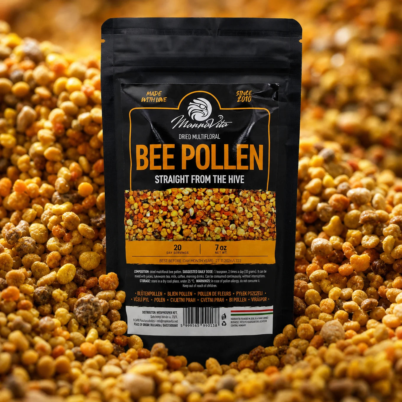 Polline d’api multifloreale essiccato Mannavita • 200 g