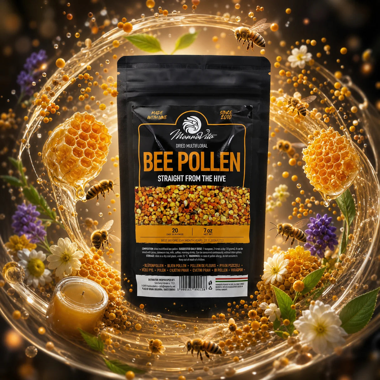 Polline d’api multifloreale essiccato Mannavita • 200 g
